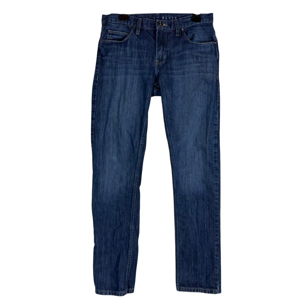 Perry Ellis Jeans Mens 30x32 Blue Medium Wash Regular Straight Cotton Denim